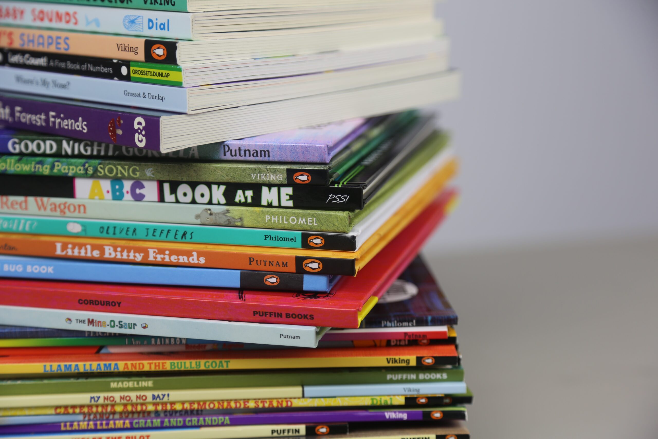 A colorful stack of Imagination Library books