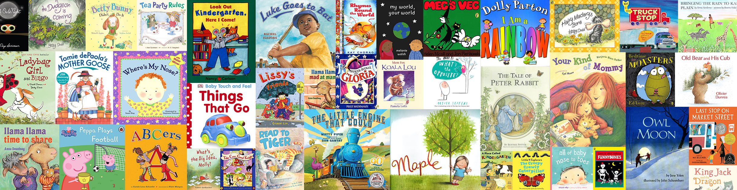 A colorful collection of Imagination Library books